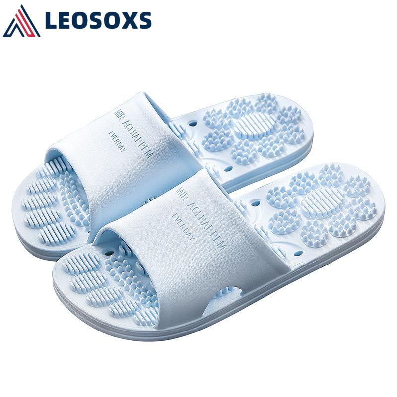 

LEOSOXS 2021 New Summer Shoes Women Slippers Fashion Mules Men Women Couple Bathroom Slippers Home Non-slip Foot Massage L174, Pink-women