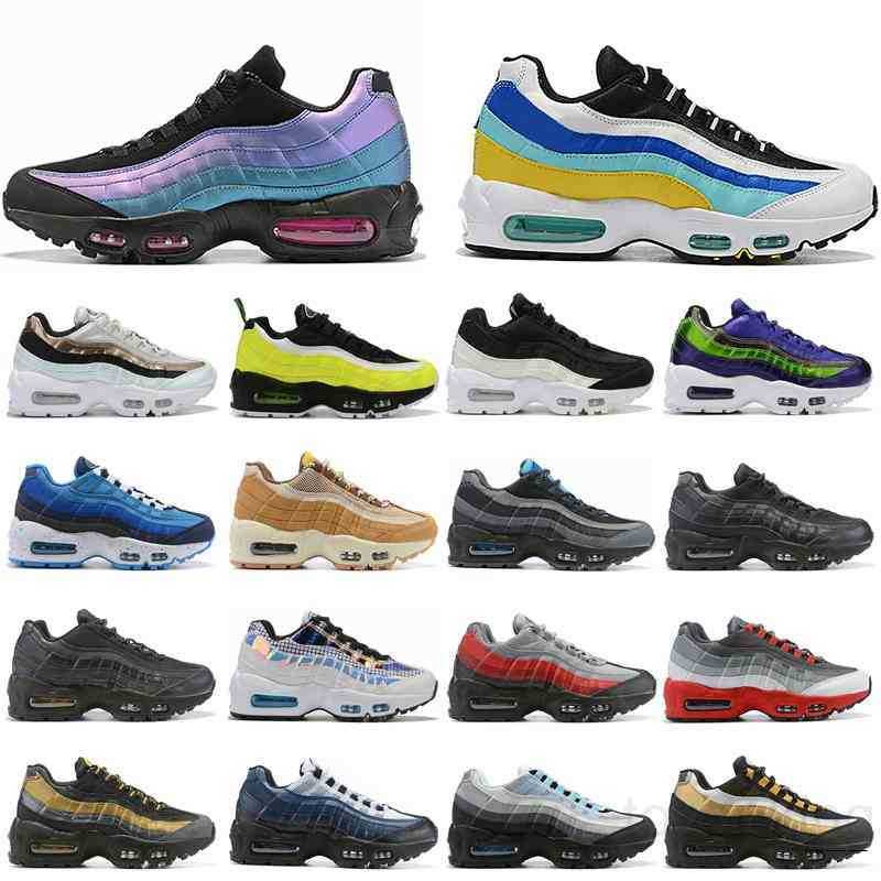 

Cushion 95 Men Running Shoes 95s Triple Black White Laser Fuchsia Red Orbit Bred Aqua Neon Mens Trainers walking jogging Sports Sneakers JU9K, Color 07
