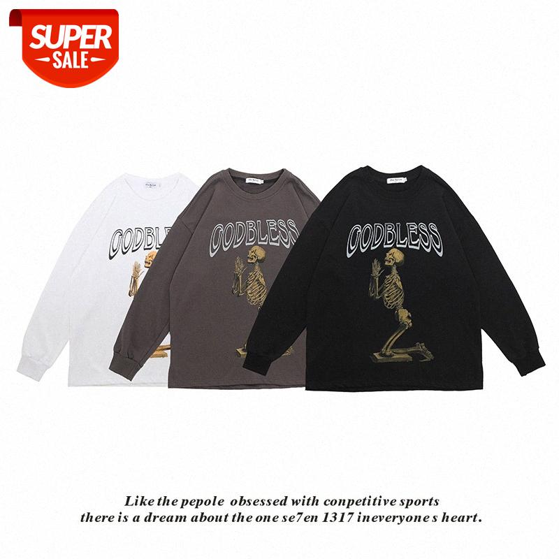

Couple hip-hop street creative horror skull print pattern pullover long-sleeved round neck sweater for men and women #nn0a, Black