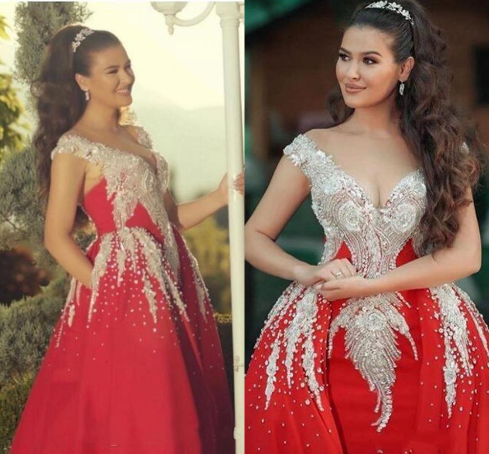 

2021 New Gorgegous Prom Es with Detachable Off Shoulder Bead Applique Mermaid Evening Gown Sweep Train Formal Party C075