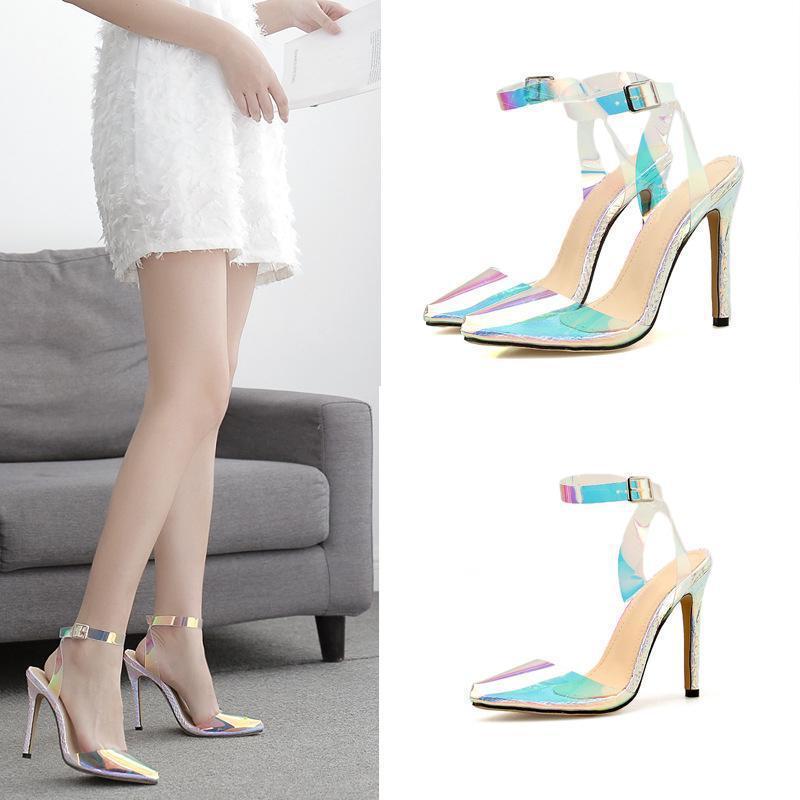 

shoes High-heeled women sandals women High-heeled sandals big, Silver