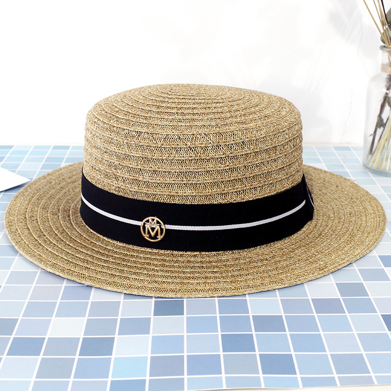 

Fashion England Straw Hats Grass Braid Women's Sun Hats Outdoor Beach Travel Dress Up Must Wide Brim Designer Hats, Blue;gray