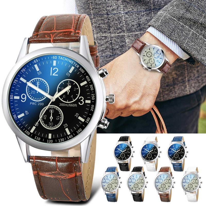 

Wristwatches Three Eye Watches Quartz Men's Watch Blue Glass Belt Men Fashion Rose Gold Romantic Luxury Bracelet Gift