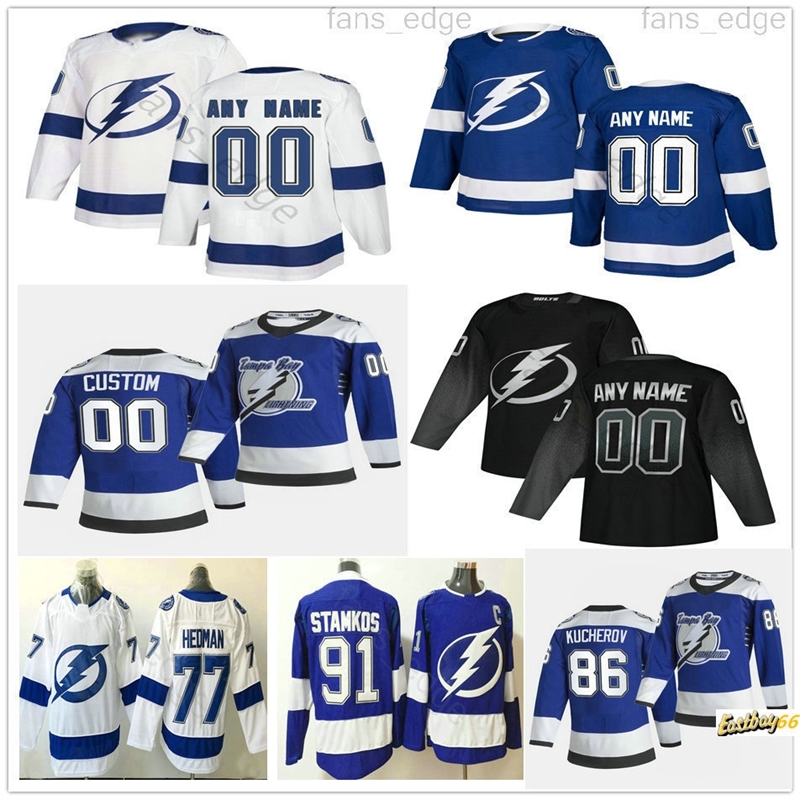 

Custom Men Women Kids Youth Tampa Bay Lightning Andreas Borgman Anthony Cirelli Braydon Coburn Cedric Paquette Cory Conacher Hockey Jerseys, Black;red