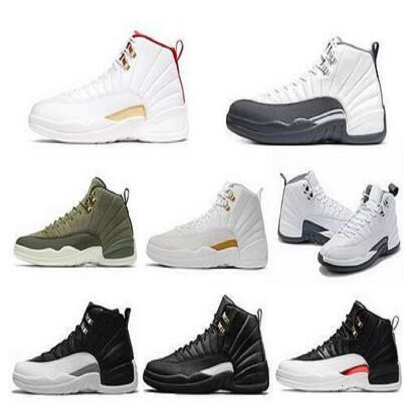 

[With Box]High Quality 12 jumpmanWool Men Basketball Shoes 12s Grey Black Man And Women 12s Sports Sneakers women running shoes for men, Color 36