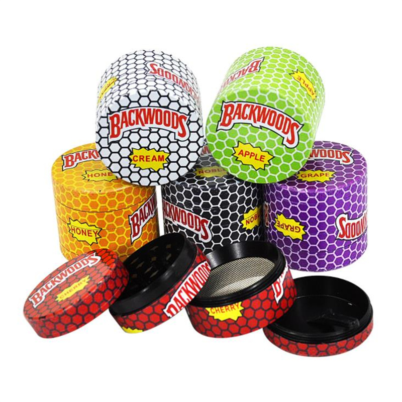 

Backwoods Herb Grinder Metal Zinc Alloy Smoking accessories 40mm 50mm 55mm 63mm Size 4 Layers Tobacco Crusher Hand Muler cookies