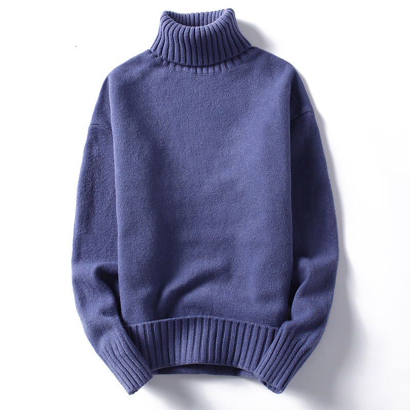 

2021 New Men Knitted Sweater Pullover Bottoming Shirt Mens Sweaters Casual Solid Male Turtleneck Pullovers Zcba, Khaki