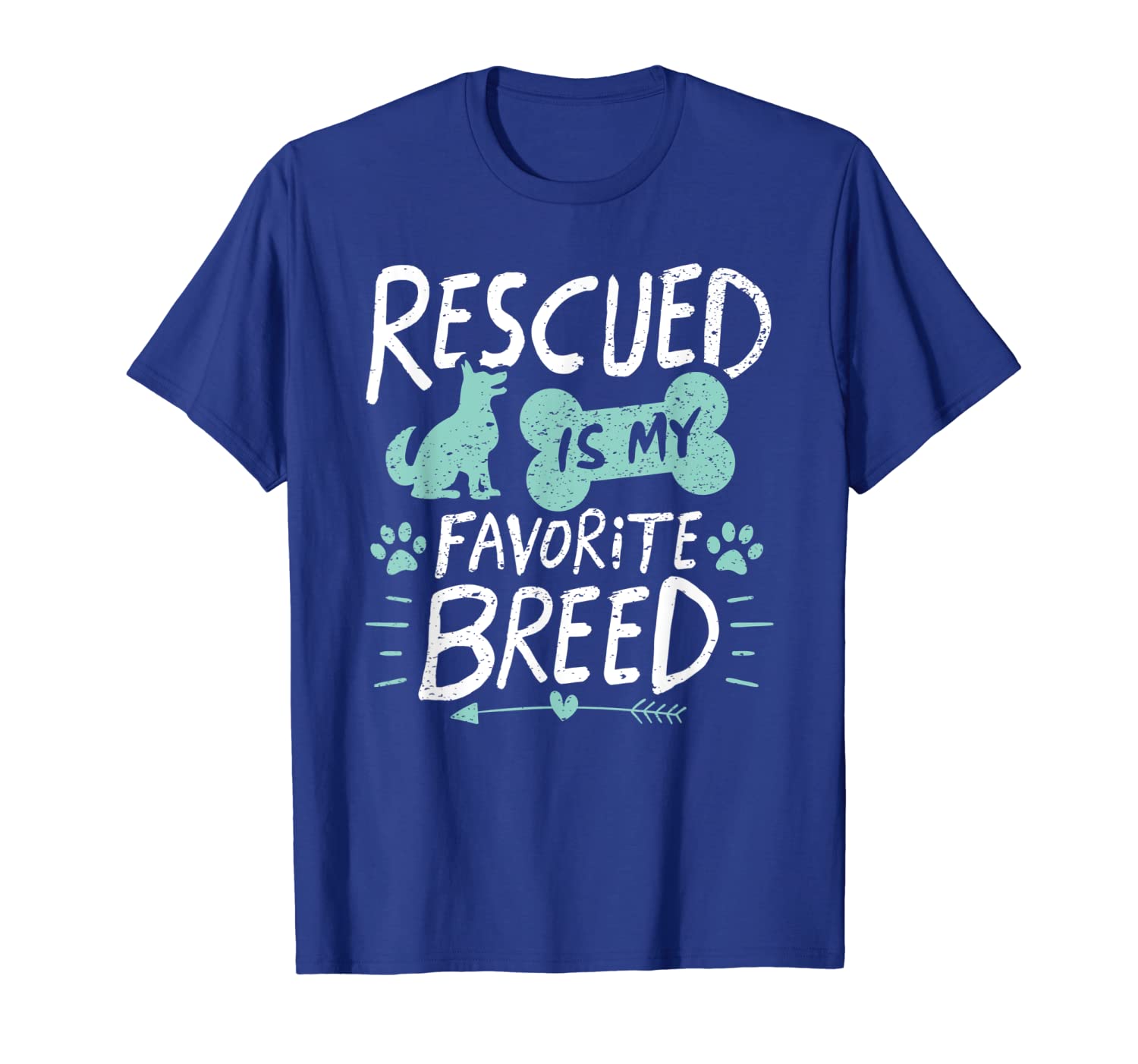 

rescued is my favorite breed dog lover gift t-shirt, White;black