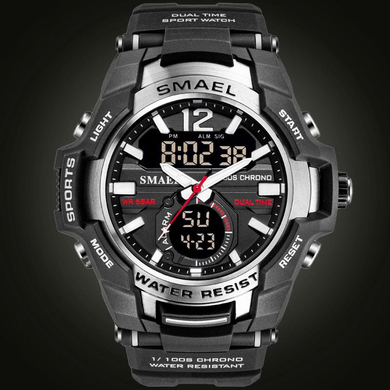 

Wristwatches SAMEL Top Military Men's Watches Waterproof Sports Wristwatch LED Quartz Clock Male Watch 2021 Relogio Masculino, Pwat033khaki