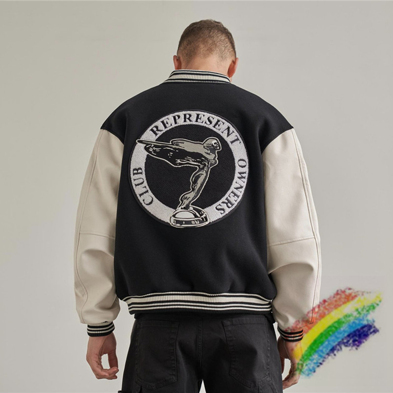

21FW Jackets Women Men 1 Quality Embroidery Clothing PU Leather Bomber Coats