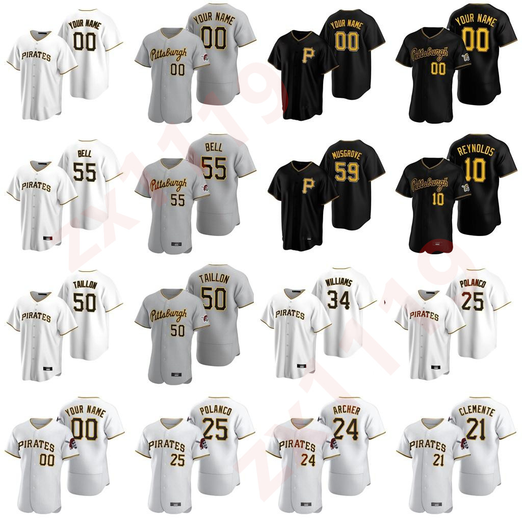 

Custom 21 Roberto Clemente Jerseys 32 Henry Davis Starling Marte Francisco Cervelli Kent Tekulve JOSH BELL CHRIS Pirates ARCHER Gregory Polanco Baseball, As pic