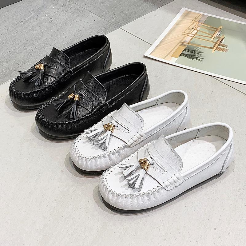 

Flat Shoes Children's Genuine Leather Luxury Tassel Kids Loafers Baby Boys Girls Moccasins Soft Flats Casual Boat Autumn, 168