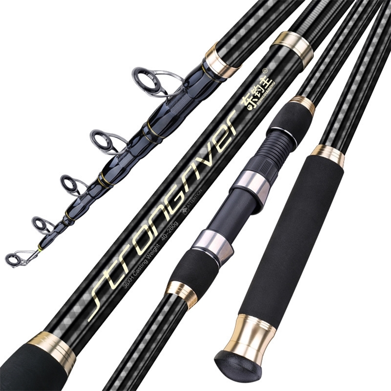 

CYEAH Telescopic Spinning Fishing Rods 4.5M 5.4M Carbon Fiber Carp Rod XH Power Sea Boat Rock Long Distance Pole 220105