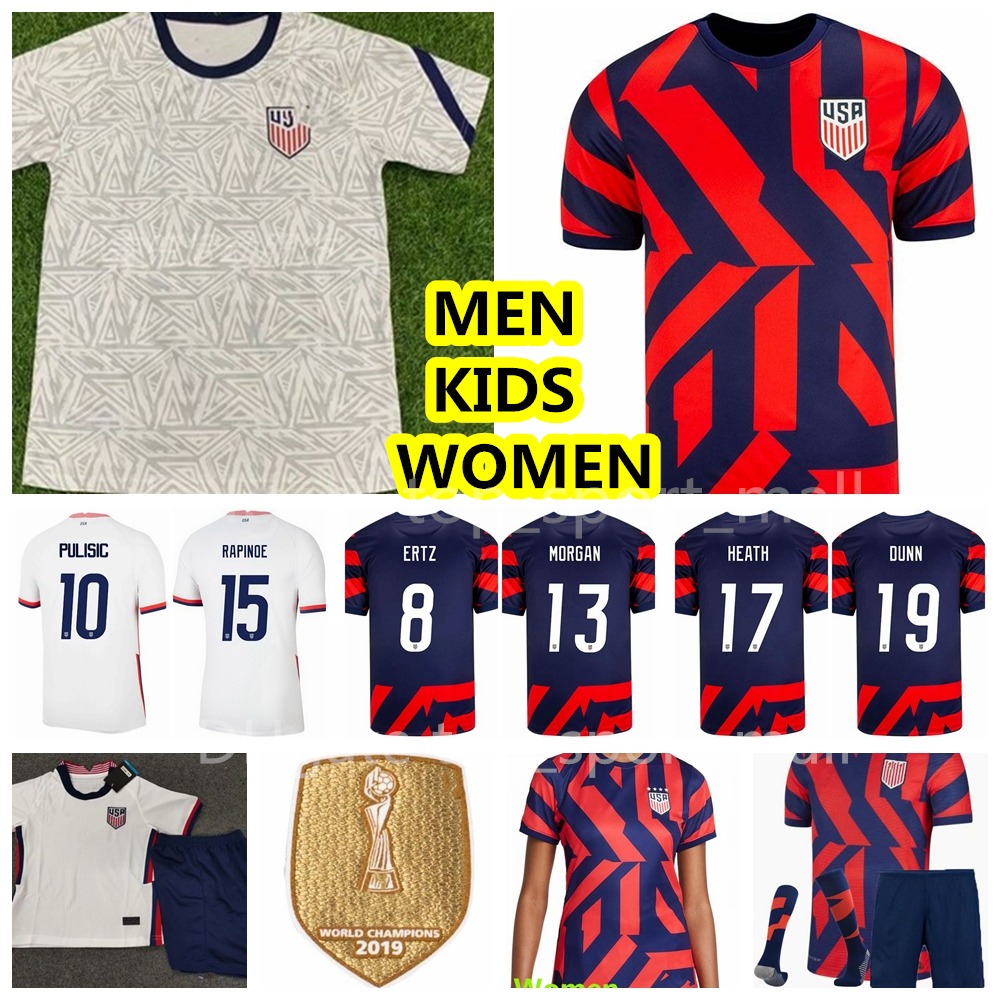 

Men Women Kids National Team Soccer Christian Pulisic Jerseys Alex Morgan Julie Megan Rapinoe Press Lloyd Heath Yedlin AARONSON ROBINSON LLETGET Football Shirt, Woman 2020 patch