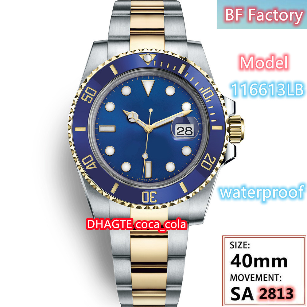 

BF MAKE 116610 116613ln Mens Watch Green Ceramics Bezel And Dial 316L Steel Bracelet Super waterproof Edition Movement Automatic Men Swimming Watches with box, Black