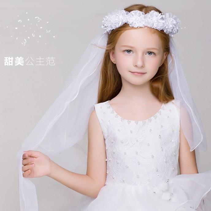 

Bridal Veils Girls First Communion Graceful Wedding Veil Hair Accessory Heardress Hearwear For Baptism, White