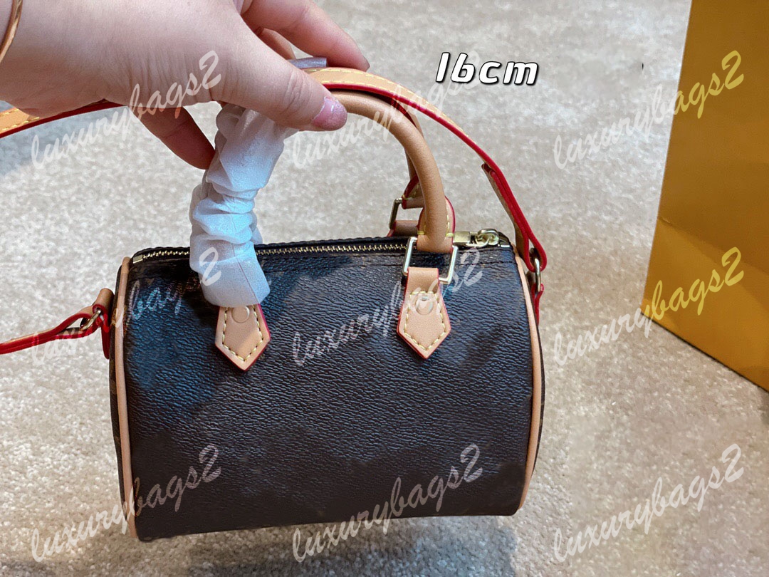 

Shoulder Bags SPEEDY Flower Bag Mini Female Handbag NANO 16cm Cute Leather Bucket Brown Old Cross Pillow CLUC Spube, Customize