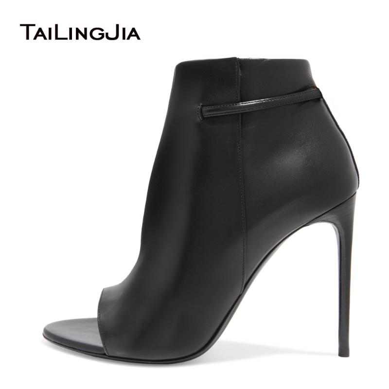 

Boots 2021 Women Black High Heel Ankle Sexy Open Toe Extreme Booties Ladies Fall Autumn Party Evening Dress Shoes