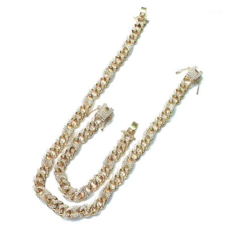 

Chains Hip Hop Bling Iced Out Bracelets Miami Cuban Link Chain Full Rhinestone For Men Rapper Women Jewelry