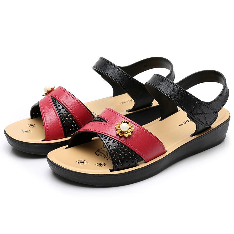 

Women Sandals Summer Beach Sandals 2021 New Flip Flops Women Flat Bohemian Beaded Soft Ladies Size