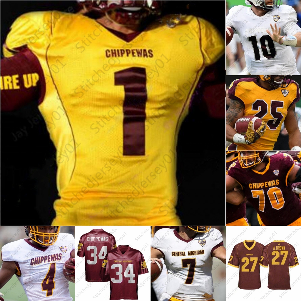 

NCAA College Central Michigan 79 Eric Fisher 27 Antonio Brown Tyrone Scott JaCorey Sullivan Kalil Pimpleton Jonathan Ward Football Jersey mens women youth, Red