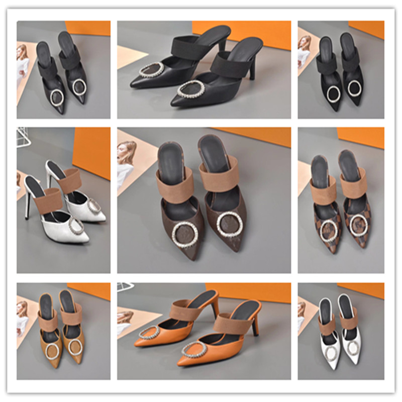 

Top High quality new high heels sandals middle heel women designer dress shoes dress shoes summer sexy pointed sandals L10, Price difference