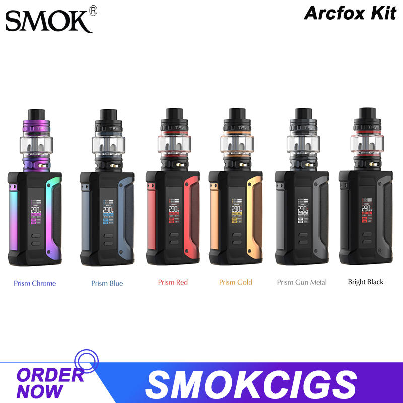

SMOK Arcfox Kit 230W Mod Powered by Dual 18650 Batteries with 7.5ml TFV18 Tank Meshed Coil 0.33ohm & 0.15ohm Authentic, Multi=leave us message