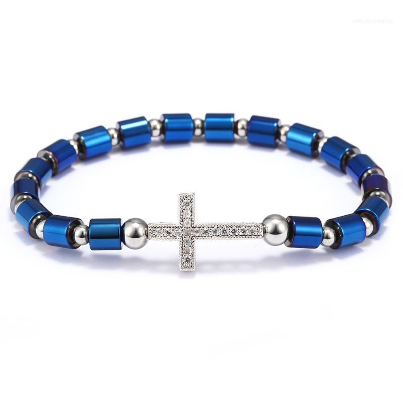 

Bangle Drop Top Pulsera + Cubic Zirconia Cross Charm Bracelets For Women Fashion Alloy Beaded Bracelet & Men Jewelry1