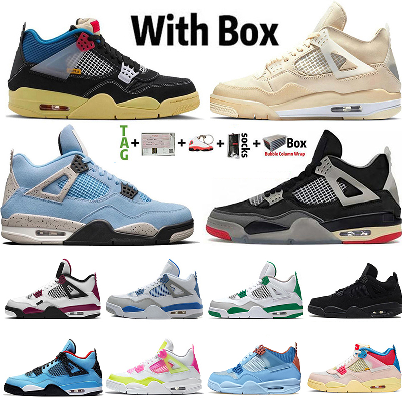 

2021 New High OG Jumpman 4 White x Bred Paris 4s Mens Basketball Shoes University Blue Ice Blue Sail Black Cat Sneakers Trainers Size 36-47