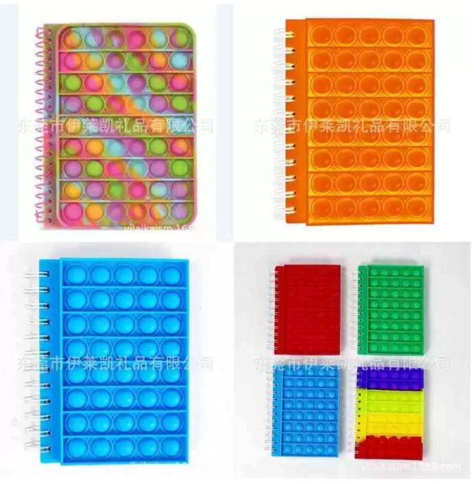 

Fast delivery Favor Tie Dye Rainbow Fidget Spiral Notebook A5 Push Bubble Cover Notebooks School Stationery Kids Girls Boys Christmas Gift Toys Ball Puzzle MS16