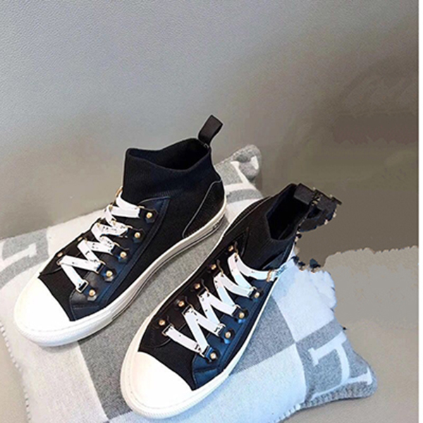 

2021 Luxury design Arrival Women Walking Sneaker Blue Oblique Technical Mesh Sneakers Classic Platform Shoes Grils Lace-up Trainers m014, Black