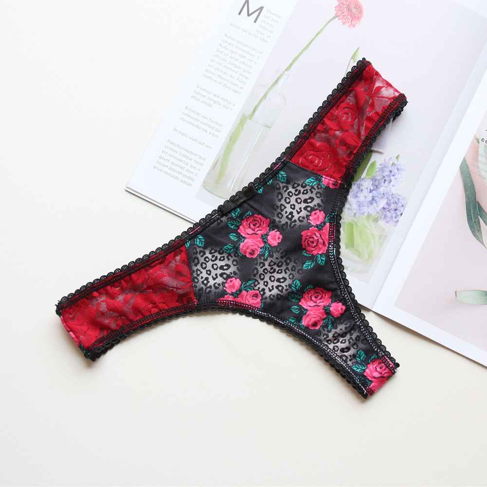 

Voplidia Sexy Women's Panties Underwear Thongs VS G-Strings T-back Female Seamless Lingerie Lace Low-waist G Strings PM213 J0225, Color 8