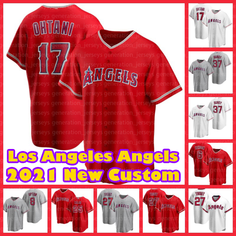 

Los Angeles Angels Jerseys 27 Mike Trout 6 Anthony Rendon 17 Shohei Ohtani 37 Dylan Bundy Jared Walsh Baseball Dexter Fowler Men, Blue;black