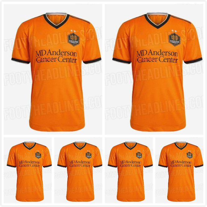 

MLS 2021 2022 Houston Dynamo home Soccer Jersey 2021 2022 ELIS MANOTAS Uniform RAMIREZ DARWIN JR orange Football Shirts, Black;yellow