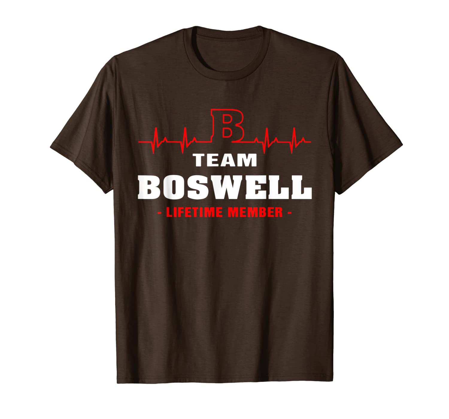 

team boswell lifetime member shirt surname, last name gift t-shirt, White;black