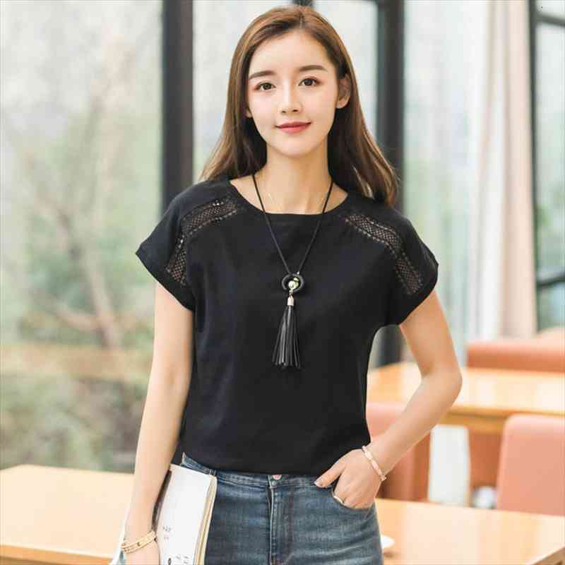 

Cotton Summer Blouses Lace Batwing Sleeve Shirts For Womens Tops Shirts Plus Size Women Clothing Korean Blusas Female, White