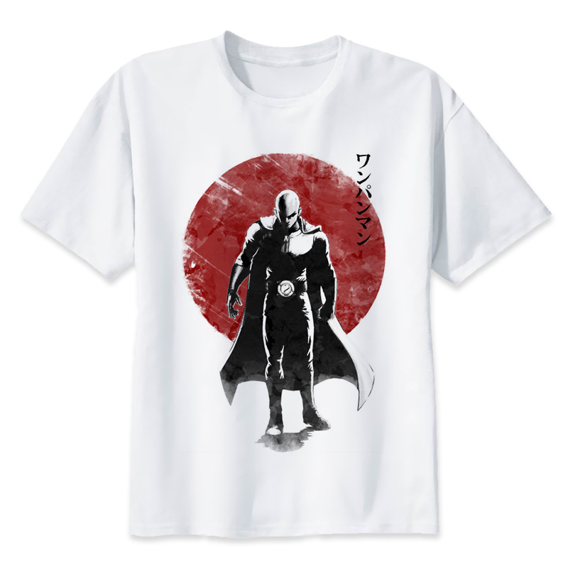 

One Punch Man Saitama T Shirt Men Summer Japanese Anime Funny Print T Shirt Boy Short Sleeve with White Color Fashion Top Tees L0223, White;black