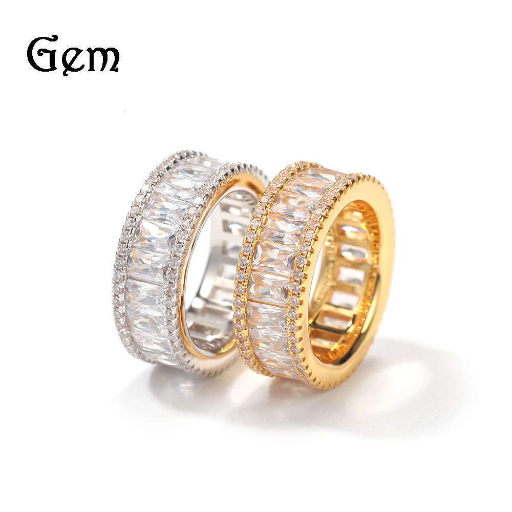 

Accessories: copper set zircon T-square zirconium ring, simple and personalized men's ring for lovers
