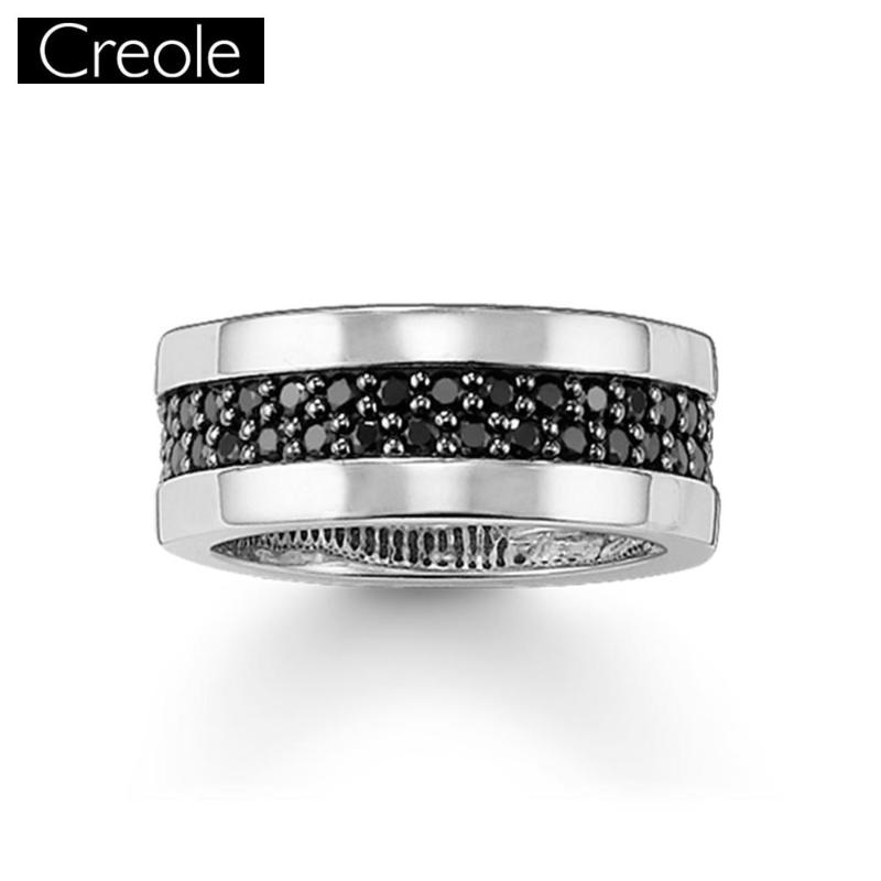 Cluster Rings Ring Black CZ 925 Trendy Sterling Silver Gift For Women,Europe Style Fashion Eternity Classic Jewelry Wholesale-image-702823645