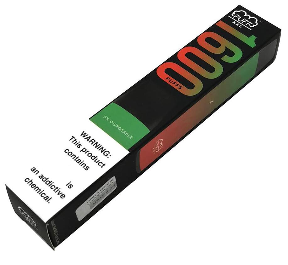 

puff XXL Disposable 1000mAh Battery Vape Pen 6.5ml Capacity Empty Vape Cartridge Packaging