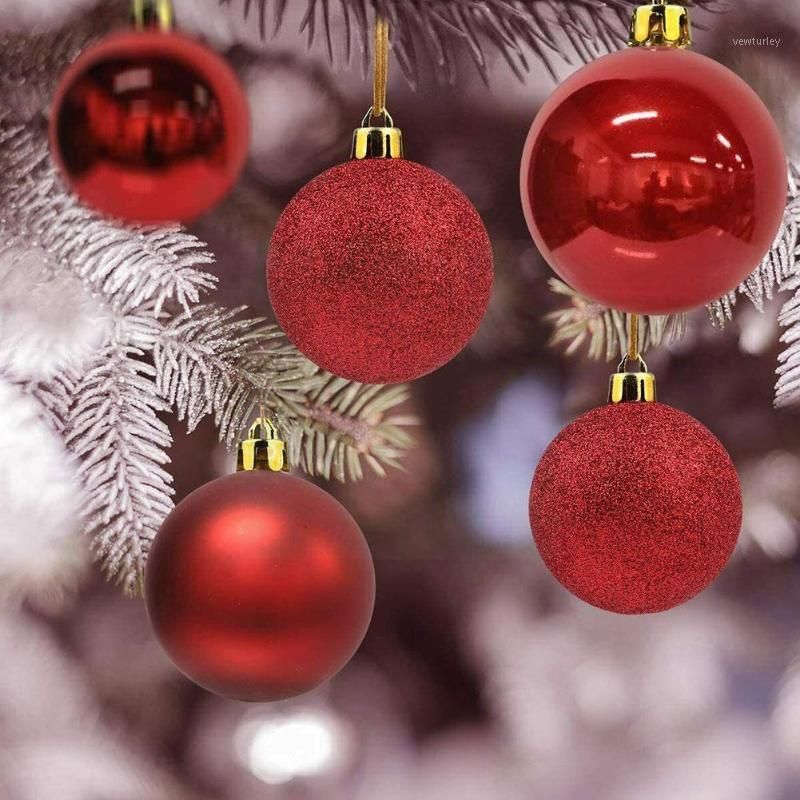 

Party Decoration 24Pcs Christmas Ball Set Colored Balls Plastic Electroplating Hanging 2022 Pendants Decorations Year Xmas Tree U2S9