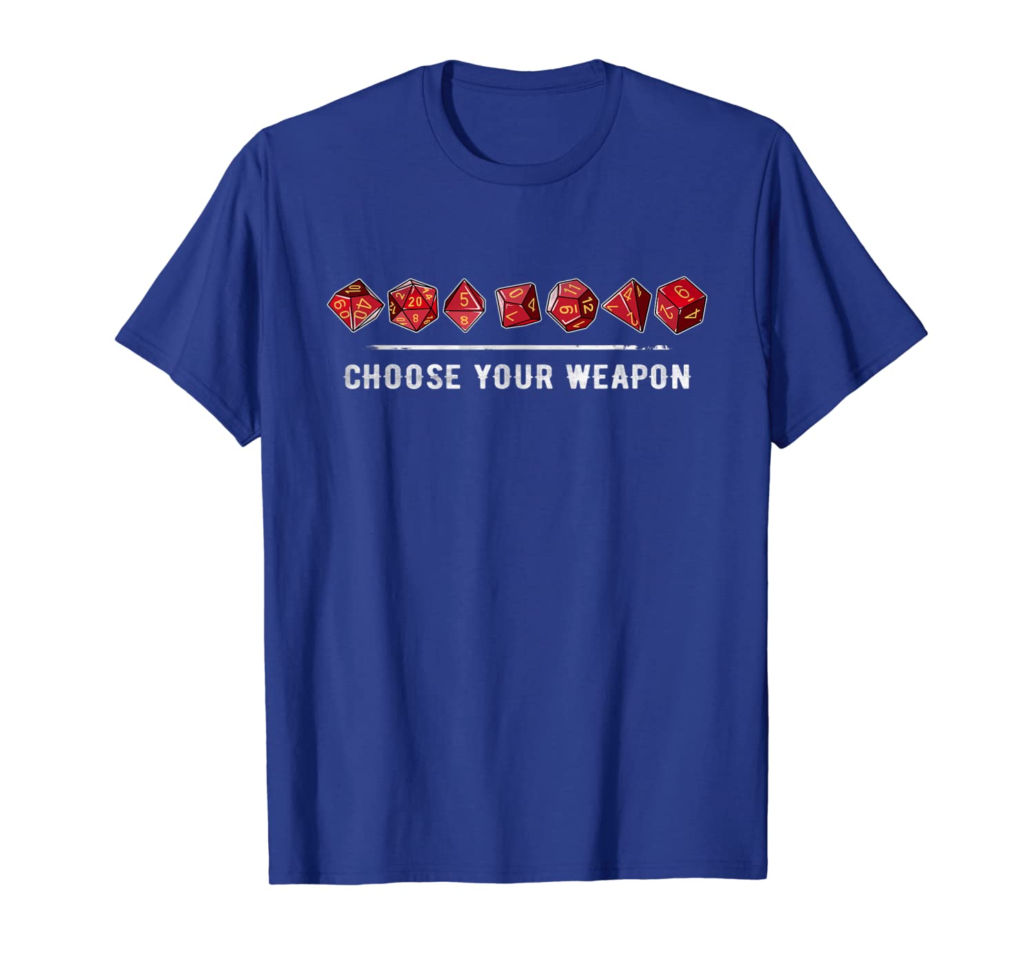 

choose your weapon t-shirt vintage dice rpg gift tee, White;black