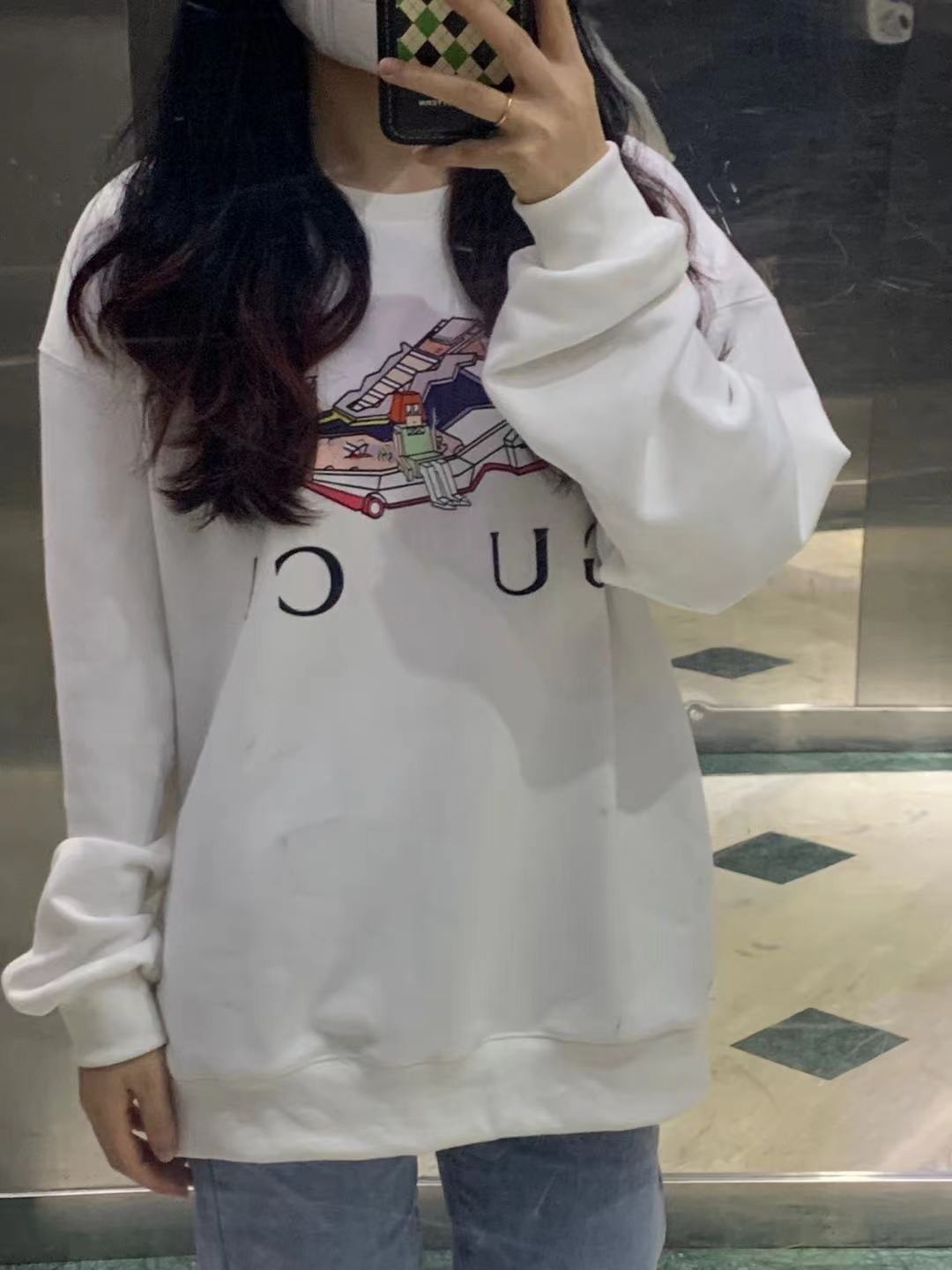 

Gujia g Jiaqiu cartoon shoes, fried street clothes, advanced sense, loose personality, round Korean women' clothes, White