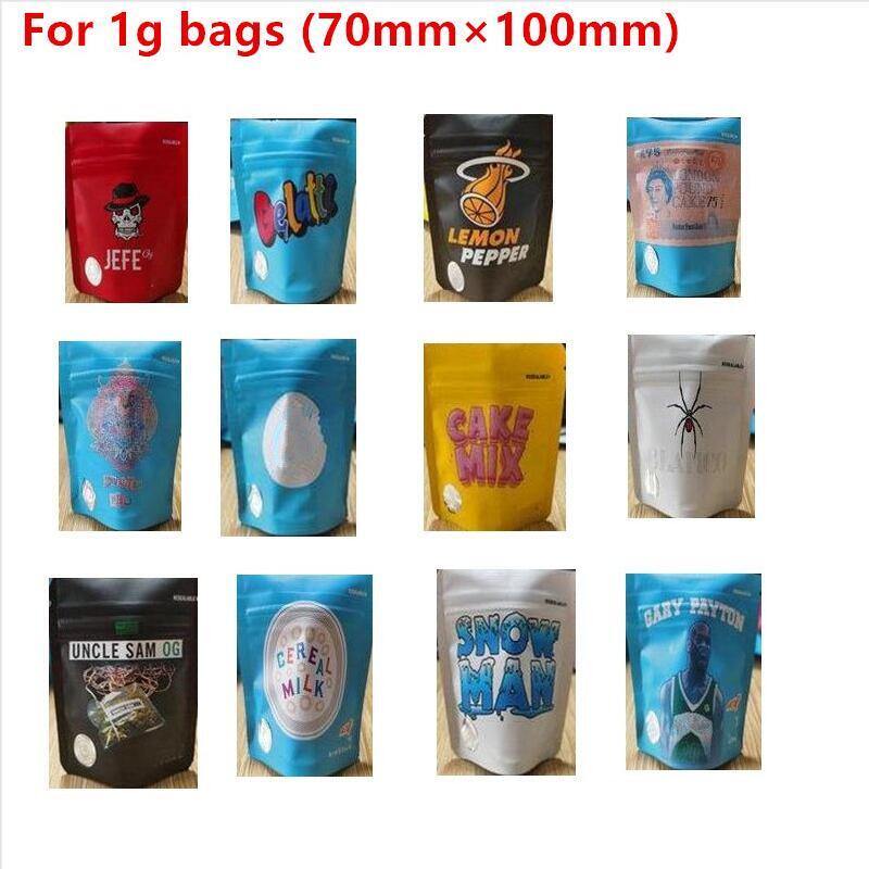 

1gram Packing bag California SF 1G 0.035oz Empty Bags Gary Payton Cereal Milk Lemon Pepper Cake Mix regular package For Dry Herb Flower Packaging