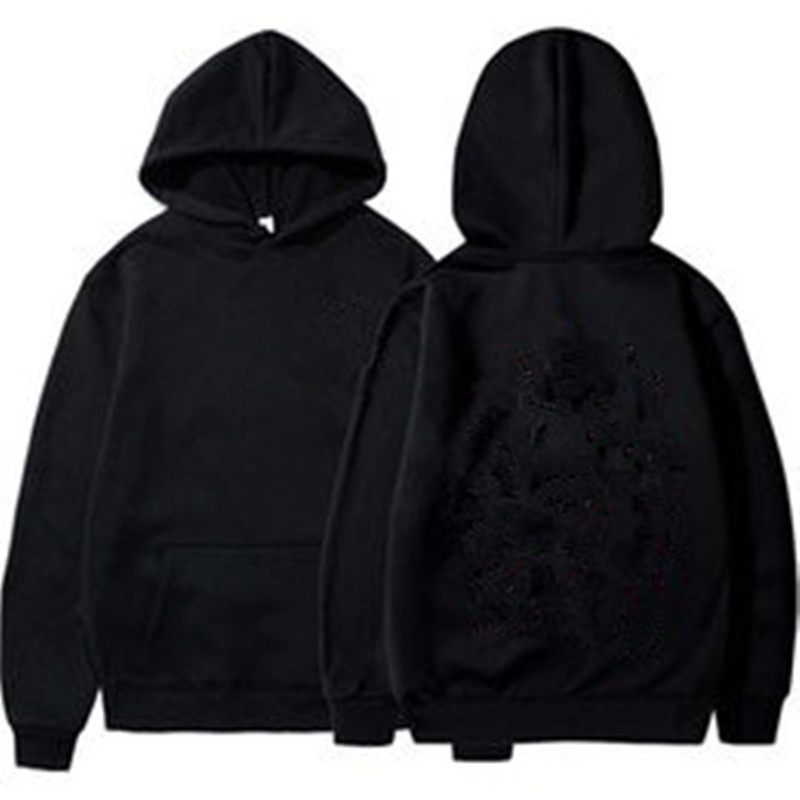 

Designer women's trendy Korean loose men's and women's plush hoodie, Black