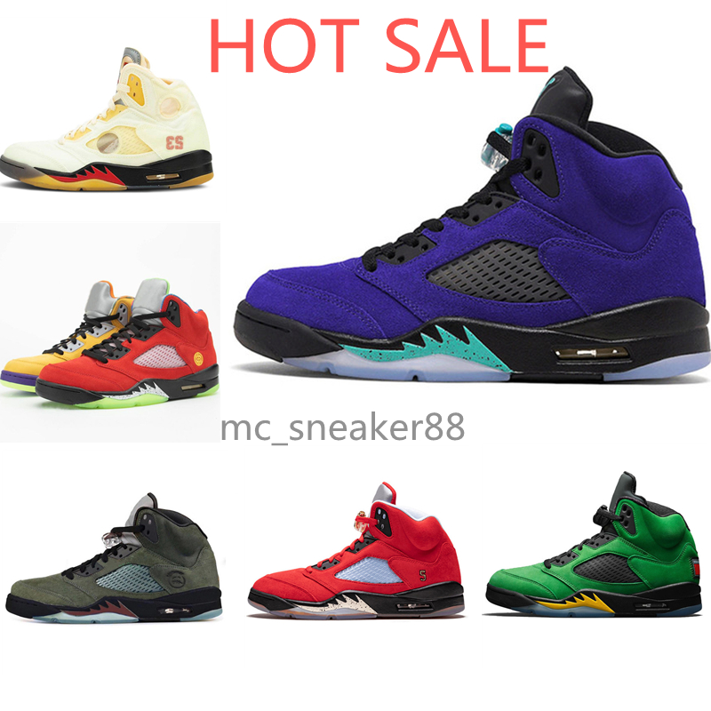 

2021 good quality Jumpman 5 5s shoes white sail wings fire oregon men basketball michigan oil grey run sneakers Sport Trainers size 36-45