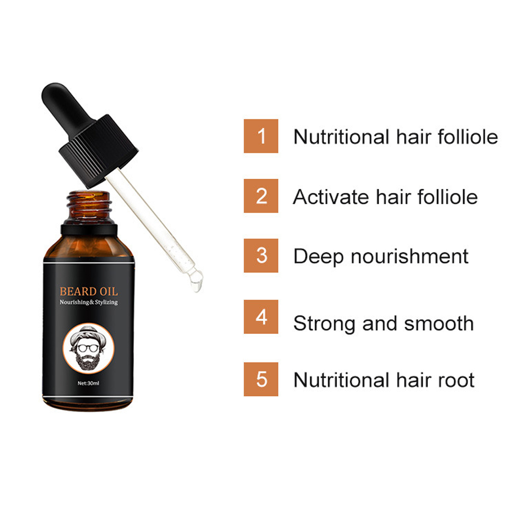 Beard Growth Kit for Facial Hair Growth 30ml Moisturizing Face Beard OilBeard Growth Roller to Help You Grow a BeardScouts-image-731348039