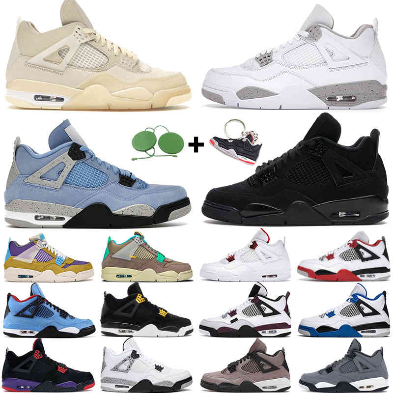 

Outdoor men women basketball shoes 4 4s Desert Moss University Blue White Oreo Taupe Haze Black Cat Bred Cement mens trainers sports sneakers, 11