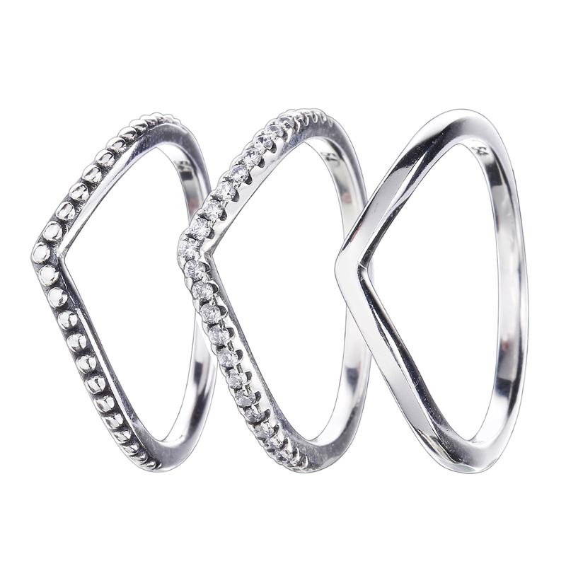 

Cluster Rings 925 Sterling Silver Compatible With Jewelry CROWN For Women Shimmering Wish Ring Clear CZ Fine