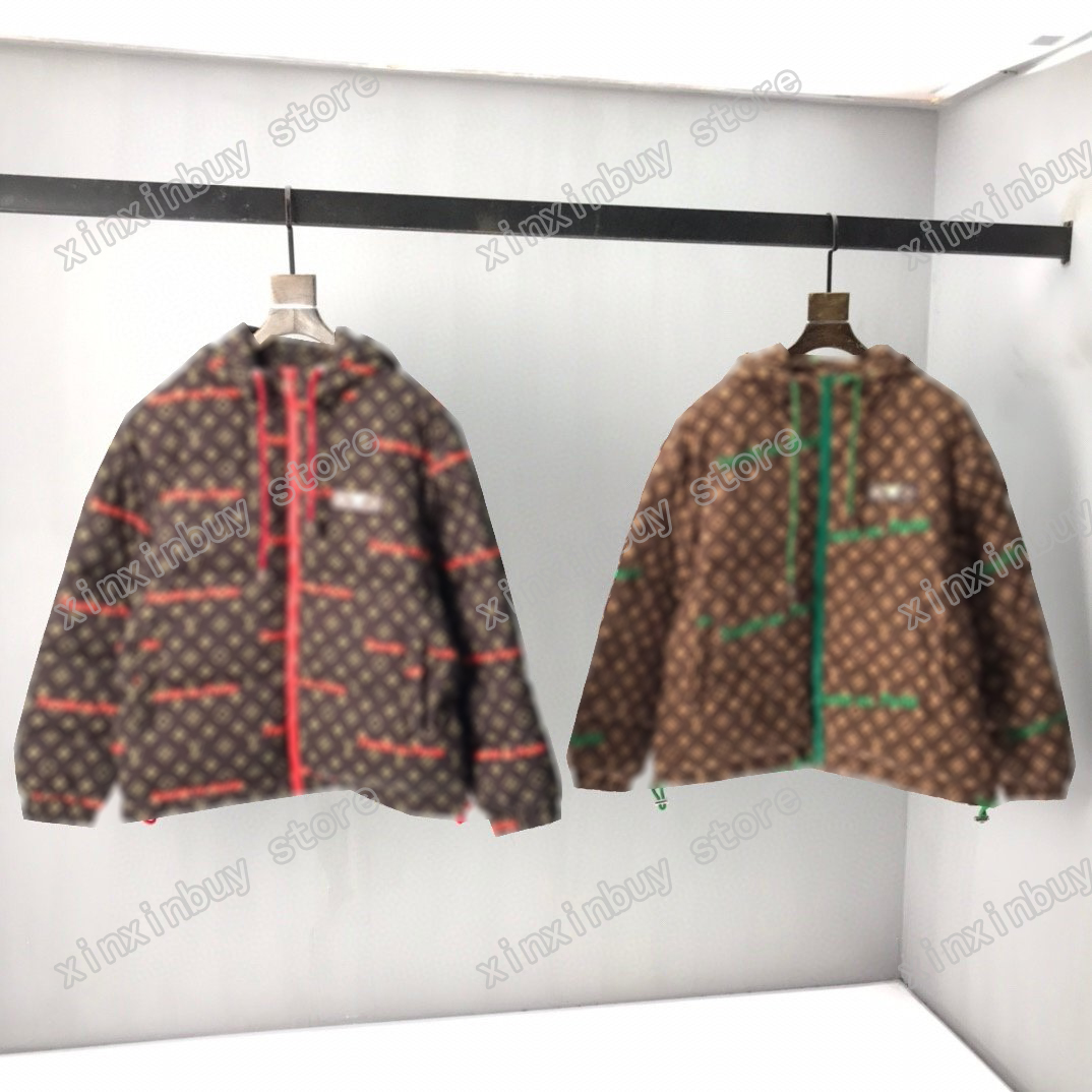 

21ss men designers Jackets Down Parkas Hooded paris Tourist us Print letter clothes mens Coats Outerwear Clothing red green M-2XL, Black